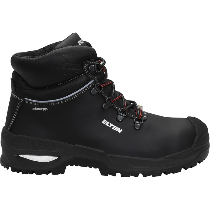 Черевики захисні ELTEN Francesco XXSG Black Mid ESD S3S, чорні, шкіряні, з металевим носком, легкі, міцні, 42 EU (жіночі та чоловічі)