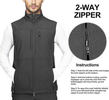 Чоловіча жилетка Softshell 33,000ft: водонепроникна, без рукавів, з флісовою підкладкою, темно-сіра