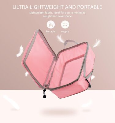 Набір кубиків-органайзерів для валіз Meowoo (4шт) - рожевий. Кубики для подорожей, компресійні, водонепроникні, для ручної поклажі та валізи (XL, L, 2xM)