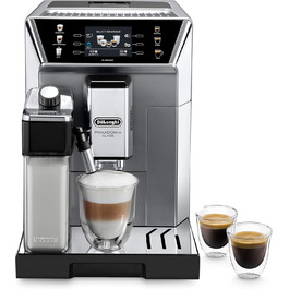 De'Longhi PrimaDonna Class ECAM 550.85.MS fully automatic coffee machine with LatteCrema milk system, cappuccino and espresso at the touch of a button, 3.5 inch TFT color display and app control, silver