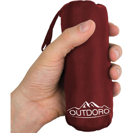 Outdoro Sleeping Bag, Ultra-Light Travel Sleeping Bag, only 230g made of Microfiber, thin & small, Inlett, Travel-Sheet Red