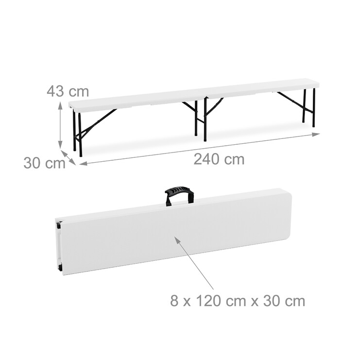 Relaxdays Beer Bench, 2-Piece Set, 240 cm