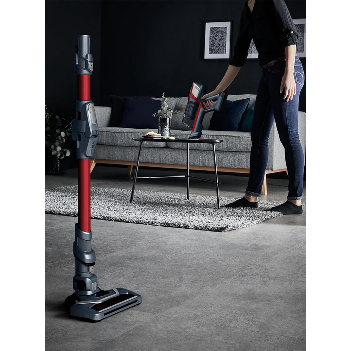 Rowenta RH6471 X-Pert 6.60 Cordless Stick Vacuum | Lightweight | Pet Accessories | LED Display | Flex Joint | 100W | Removable Battery | All Floor Types | Up to 45 Min. Runtime | 2-in-1 Wall Mount | Pet Hair | Flex Joint