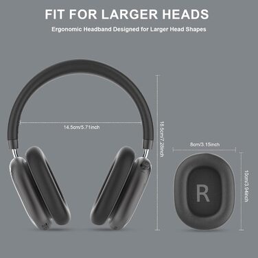 Навушники бездротові Bluetooth 6.0 NC95 з активним шумозаглушенням, регульованим колесом, 120+ годин роботи, персоналізація EQ через додаток, сірий