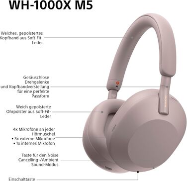 Навушники Sony WH-1000XM5 Black з кейсом: бездротові, з шумозаглушенням, Bluetooth, Hi-Res Audio, до 30 год роботи