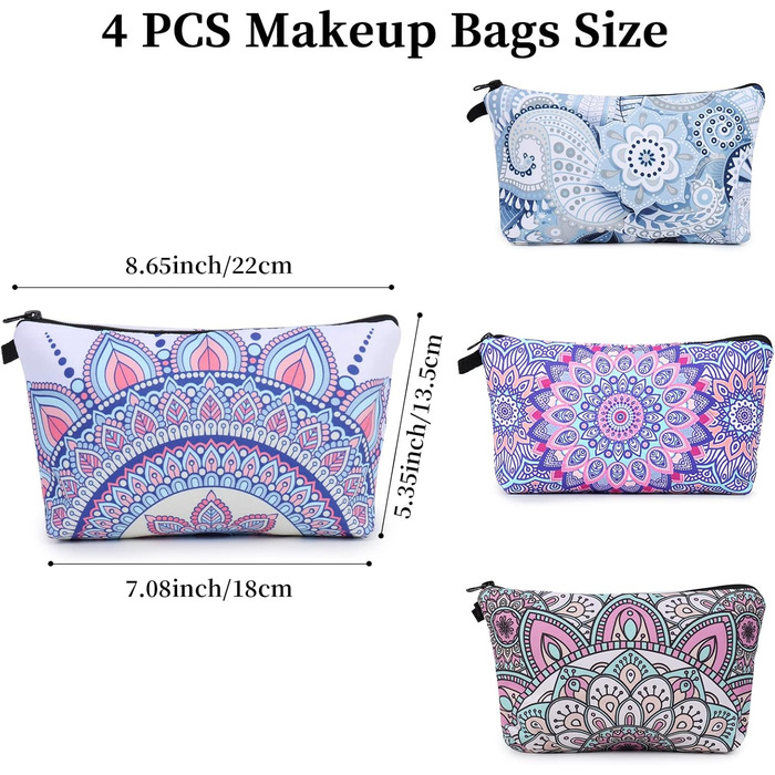 Косметичка для подорожей Czemo 4 шт. з тканини, водонепроникна, з монетницею, для жінок