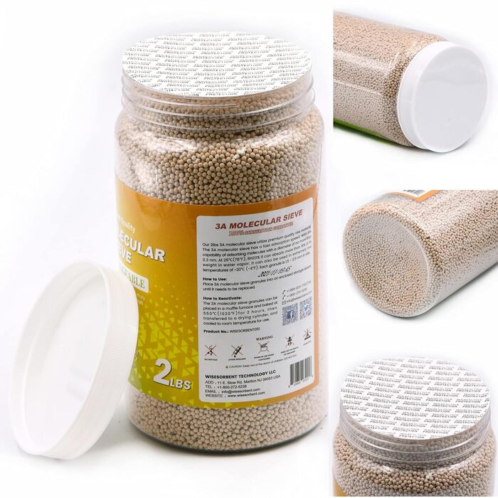 Wisesorb 0.9 kg 3A Molecular Sieve Desiccant Beads Air Dehumidifier Moisture Absorber