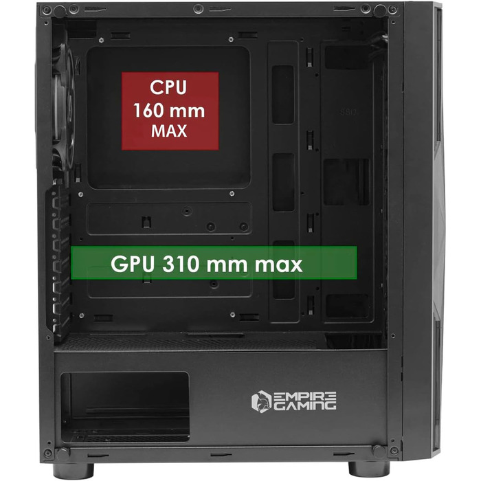 Комп'ютерний корпус EMPIRE GAMING Diamond – ігровий ATX корпус з RGB підсвічуванням, скляна бічна панель, 4 вентилятори 120 мм