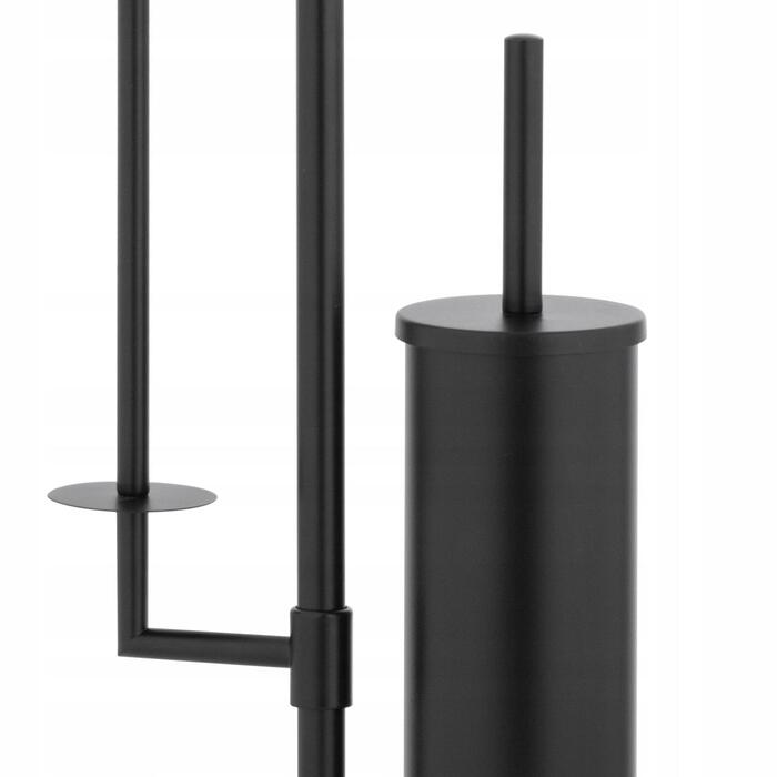 Набір для туалету Yoka Home: тримач для туалетного паперу та йоржик, чорний, стиль лофт