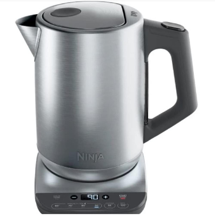 Ninja Stainless Steel Kettle, Perfect Temperature, 1.7L, LED Display, Kettle with Rapid Boil Function and Various Temperature Settings, Stainless Steel KT201EU 1.7 Liter Stainless Steel