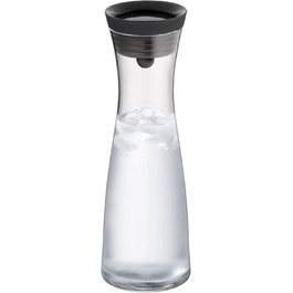 Графін для води WMF Basic 1 л, скляний, з силіконовою кришкою та механізмом CloseUp, чорний