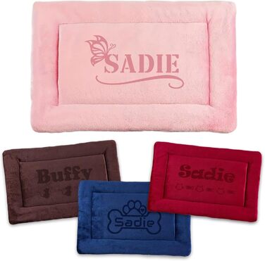 Персоналізована килимок для собак, килимок-ліжко для вольєра, миється, 69x52 см, рожевий