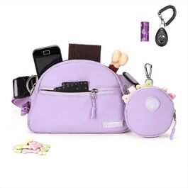 Сумка для дресирування собак Leckerlibeutel, з невеликим кишеньковим мішечком, вбудованим диспенсером для пакетів та тримачем для собачих екскрементів, кремового кольору (лавандовий)