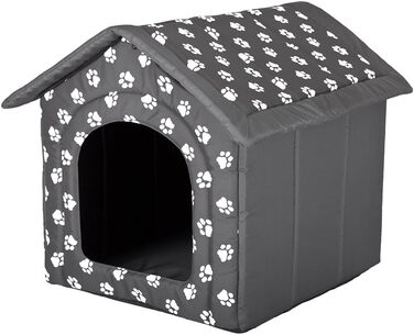 Будка для собак та котів HobbyDog середнього розміру - сіра, 52x46x53 см [L], знімний дах