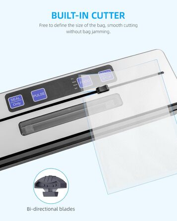 Вакуумний пакувальник Carehabi: 6 режимів, знімний піддон, ніж та 2 нагрівальні елементи