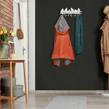 Relaxdays Monkey-Themed White Coat Rack