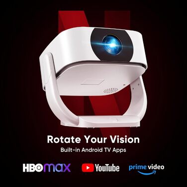 Портативний проєктор 4K Native 1080P з Wi-Fi, Bluetooth та автоматичною корекцією трапецеїдальних спотворень. Підходить для домашнього кінотеатру та використання на відкритому повітрі. Сумісний з ноутбуком, смартфоном та мишкою.