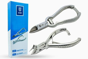 Професійний кусачки для нігтів SMI (2 шт.) для врослих та товстих нігтів, нержавіюча сталь, з чохлом для педикюру