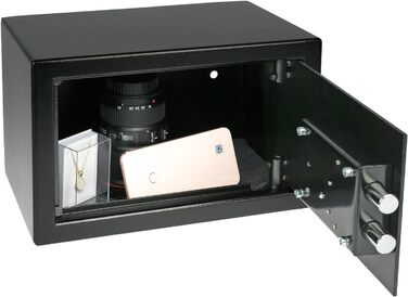 Меблевий сейф HMF 49200-02 Safe Tresor з ключем, чорний, 31x20x20 см
