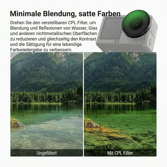 Набір фільтрів NEEWER CPL + ND для DJI Osmo: CPL, ND8/16/32/64/1000. Набір з 4 шт. з кришкою для об'єктива.