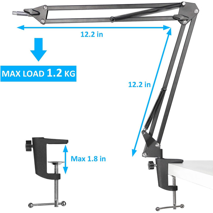 Кріплення для мікрофону HyperX QuadCast з поп-фільтром та універсальним кріпленням, сумісне з QuadCast S, Fifine AM8, Blue Yeti, Razer Seiren Mini V3, YOUSHARES - для мікрофонів з різьбою 3/8' та 5/8'