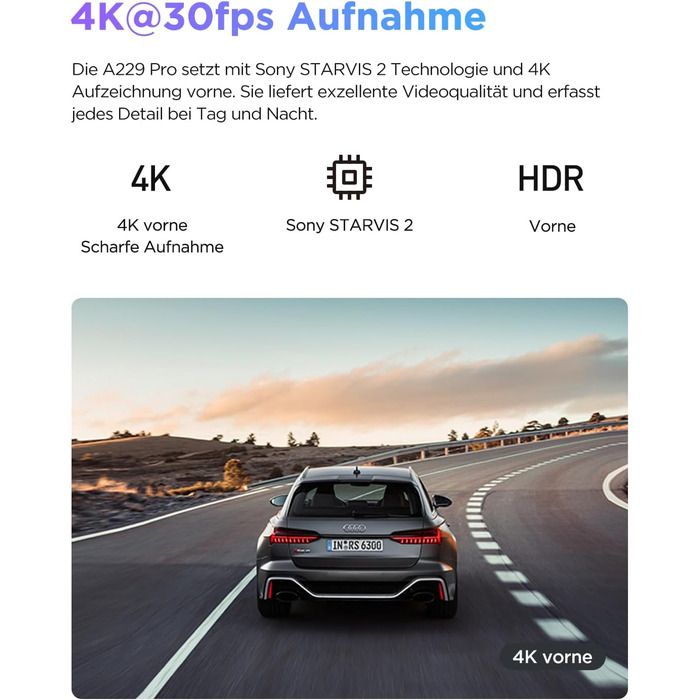 Відеореєстратор VIOFO A229 Pro 4K STARVIS 2, HDR з GPS, Wi-Fi 5GHz, CPL-фільтром та нічним баченням 2.0