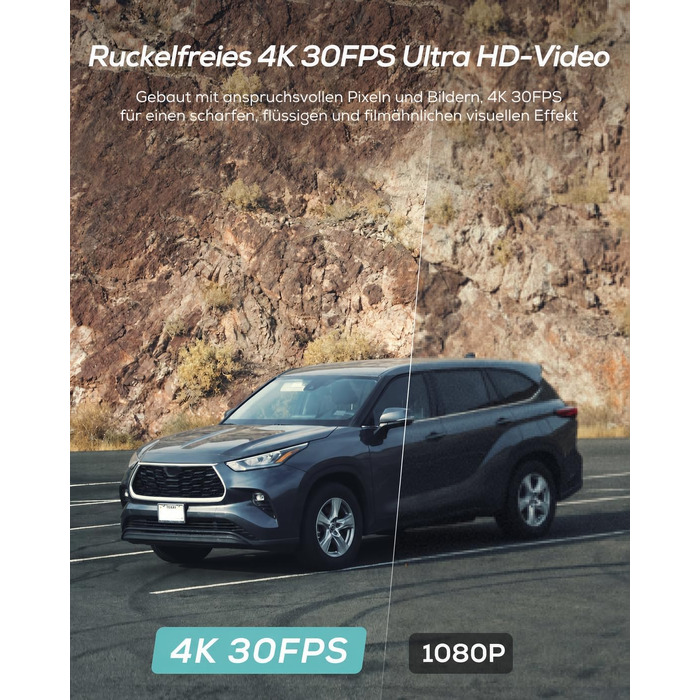 Автомобільний відеореєстратор iZEEKER 4K Ultra HD (2160P) з WiFi та карткою пам'яті 32GB, фронтальна камера для авто