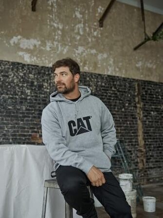 Чоловічий худі Caterpillar Trademark з капюшоном, темно-сірий (Dark Heather Grey), розмір XL