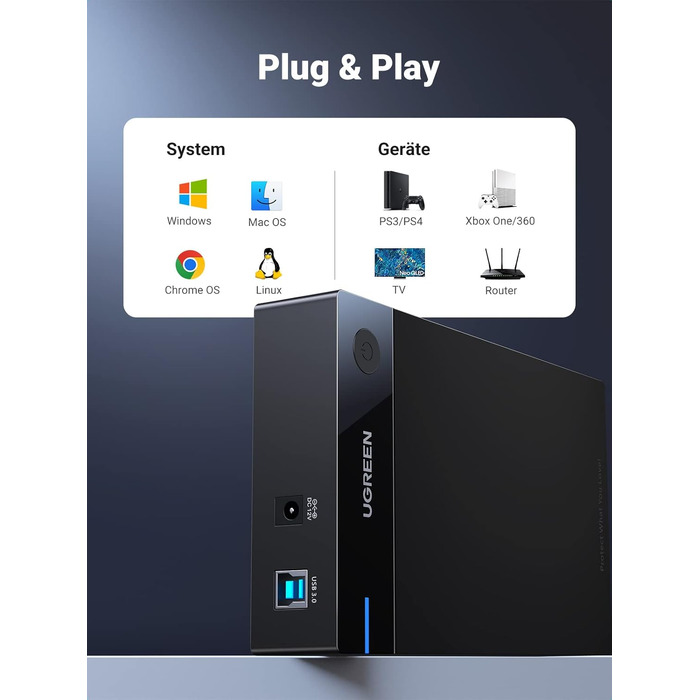 Зовнішній корпус для жорсткого диска UGREEN USB 3.0 UASP 3.5 дюйма для HDD/SSD