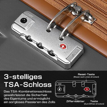 Набір валіз Joyway з ABS-пластику, розширюваний, на 4 колесах з TSA-замком (сірий, M)