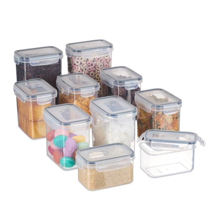 Relaxdays 10-Piece Storage Containers with Lids