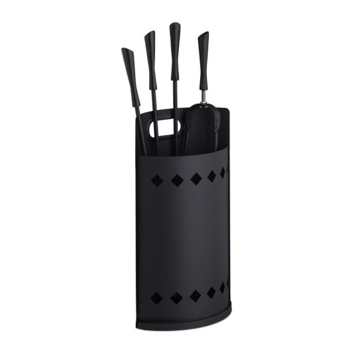 Relaxdays Fireplace Set with Bucket, 5-Piece