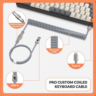 Ігровий комплект клавіатури та миші YINDIAO T8 RGB (68 клавіш) з USB-C кабелем, 6400DPI, для PC/PS5, темно-сірий