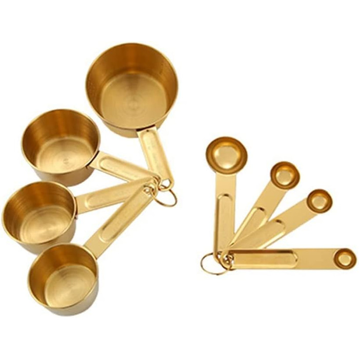 8-piece stainless steel measuring cup and spoon set for the kitchen, cookware, baking, cooking, measuring tool