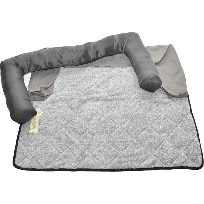 Крісло-ліжко для собак Raikou: зручне та захисне, 90x90 см, сірий меланж