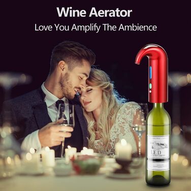 Electric Wine Aerator Pourer, Portable One-Touch Wine Decanter and Wine Dispenser Pump for Red and White Wine Multi-Smart Automatic Wine Oxidation Dispenser, USB Rechargeable