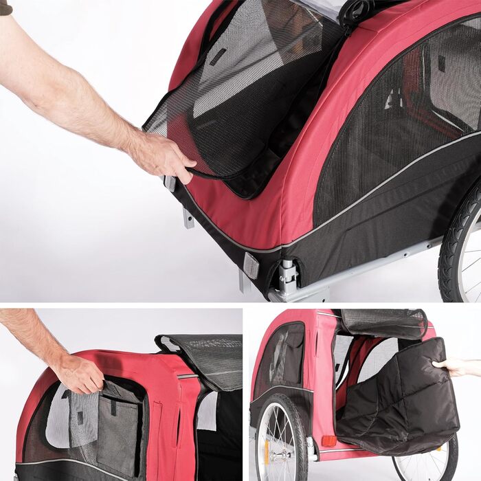 Wuuhoo® Преміум амортизатор для собак Bello, велопричіп для собак 25-40 кг, складний та маневрений, велобудка з/без комплекту для джогінгу, включаючи з'єднувач причепа. Без комплекту для джогінгу