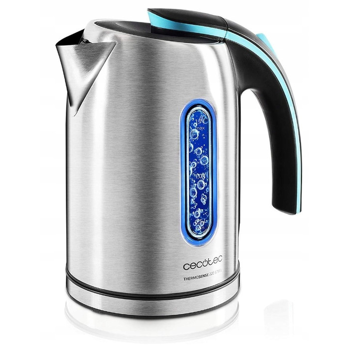 Електричний чайник Cecotec ThermoSense 220, 1630 Вт, 1,2 л, сріблястий/сірий