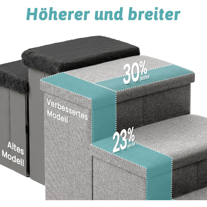 Сходинка для собак маленьких порід зі зберіганням, широка, складна для ліжка та дивану, з неслизьким дном, вологостійка (4x72x42.5 см), розмір 4x72x42.5 см (колір: коричневий, кількість: 4, розмір: 43x97x56 см)