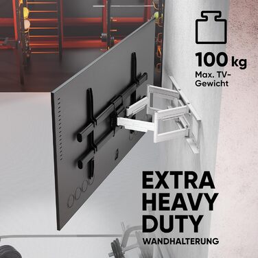 Кронштейн для телевізора ONKRON M10-BW: поворотний, для телевізорів 42-120 дюймів, до 100 кг, VESA 1000x600, ультратонкий, чорно-білий