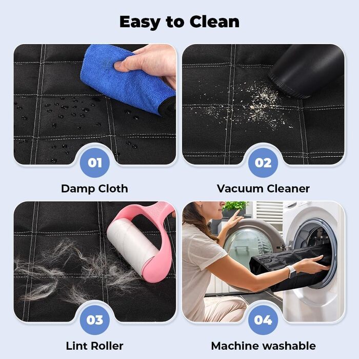 Накидка для собак у машину KYG, 135x147 см, чорна, водонепроникна, захист від подряпин, 4-в-1