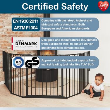 Захисне бар'єр BabyDan Flex XXL для каміну та сходів, чорний (90-278 см)