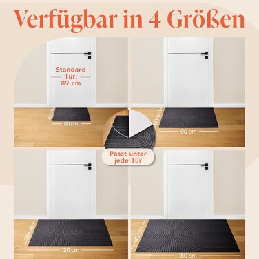 Килимок для дому Blumtal 40x60 см - антиковзаючий, для входу, з візерунком, поліестер, сірий