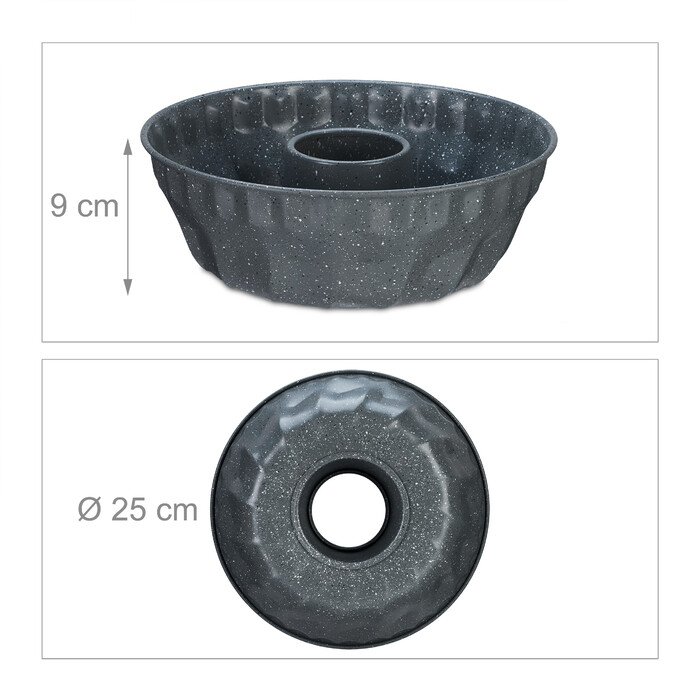 Relaxdays Bundt cake pan, speckled grey