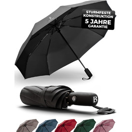 Чорний парасолька Logan & Barnes Boston: штормовий, з тефлоновою просоченням, до 140 км/год