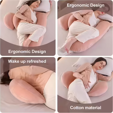 SHANNA 2024 New Pregnancy Pillow Adjustable, Comfort Pillow Adults, Full Body Pillow, Support Pillow Body Pillow, Breastfeeding Pillow Body Pillow Removable Washable (Pink)