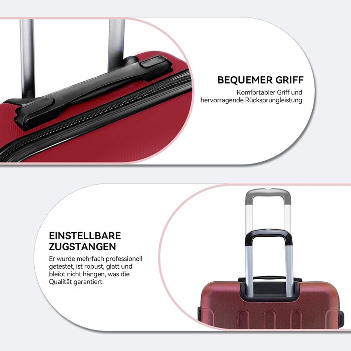 Набір валіз Beibye 2045 з трьох ролерів (3шт) - жорсткий корпус, 20 кольорів (темно-зелений, бордовий)