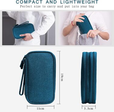 Органайзер для кабелів Skycase, сумка-органайзер для аксесуарів: USB, Powerbank, SD-картки, зарядні кабелі. Зелений, 19 x 11 x 5.5 см