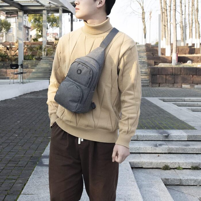 Чоловіча нагрудна сумка Olwas Brusttasche - сіра, для туризму та активного відпочинку