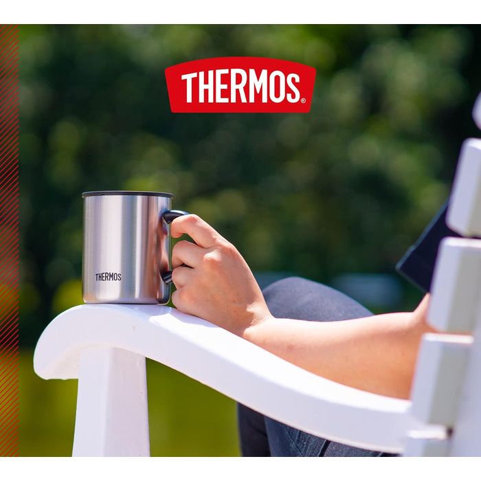 Термос-чашка з нержавіючої сталі Longlife Cup 350 мл з кришкою, для кави та напоїв, зберігає тепло, ідеально для офісу та кемпінгу